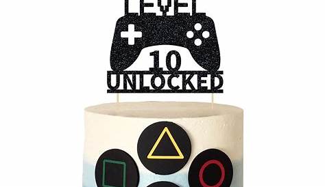 Buy Level 10th Sign Cake Topper Happy 10th Birthday Level Up Tenth Cake