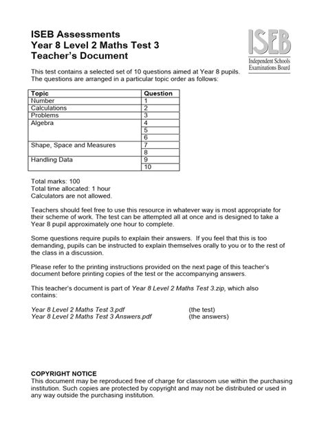 level 2 maths test example