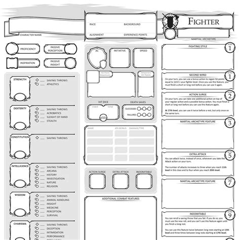 level 5 fighter 5e character sheet