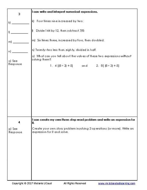 Leveled Printable Math Assessment