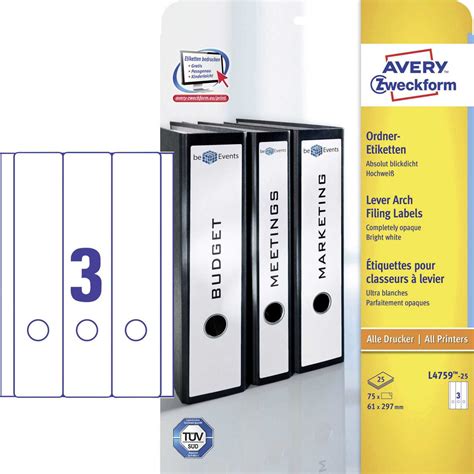 Lever Arch Labels Template