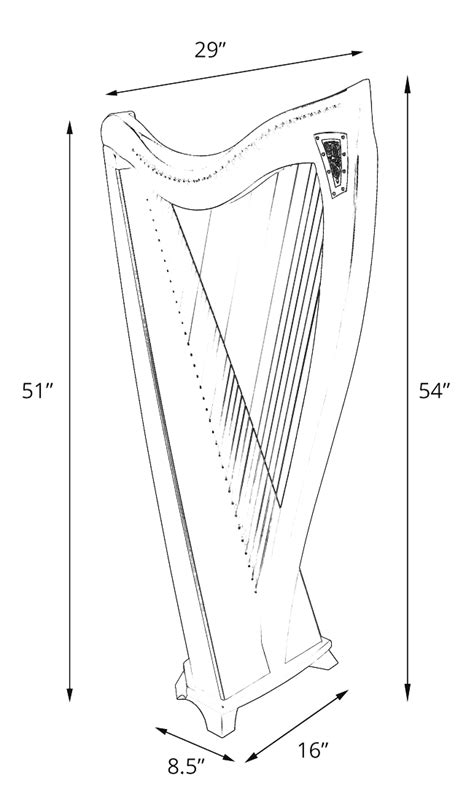 Lever Harp Dimensions