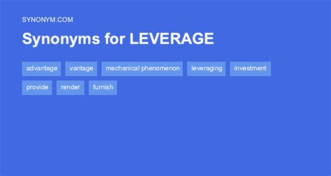 Leverage Verb Synonym