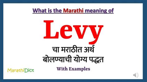 levies meaning in marathi