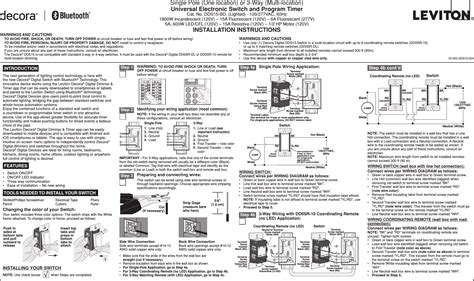 Leviton Timer Instructions