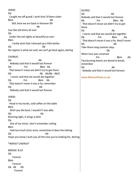 Lewis Capaldi Forever Lyrics Printable
