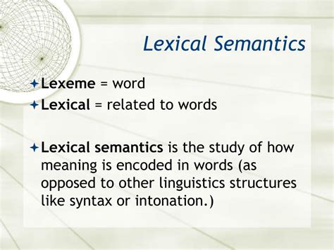 lexical semantics examples
