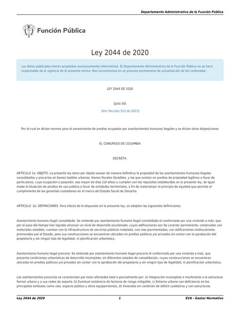 ley 2044 de 2020
