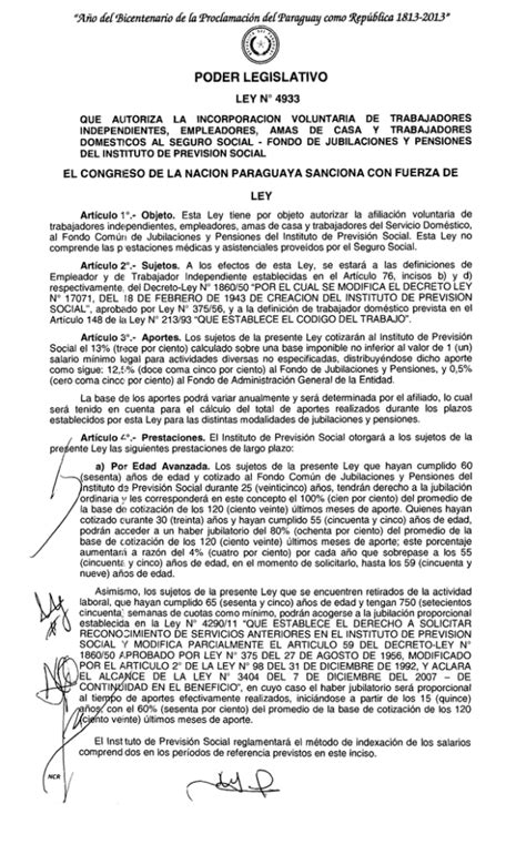 ley de jubilaciones ips paraguay
