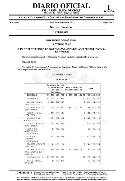 ley de presupuesto 2023 venezuela pdf