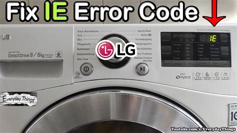 Lg Washing Machine Ie Error Code