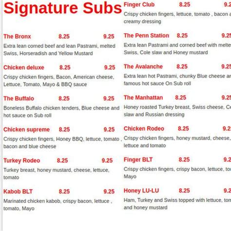 Liberty Bell Stoneham Printable Menu