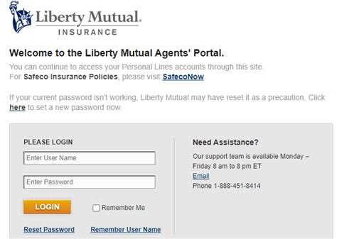 liberty mutual agent login personal lines