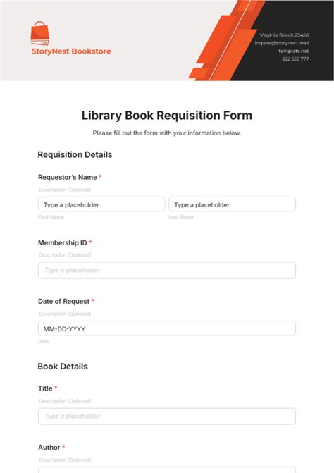 Library Book Form Printable