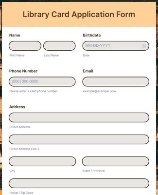Library Card Application Template