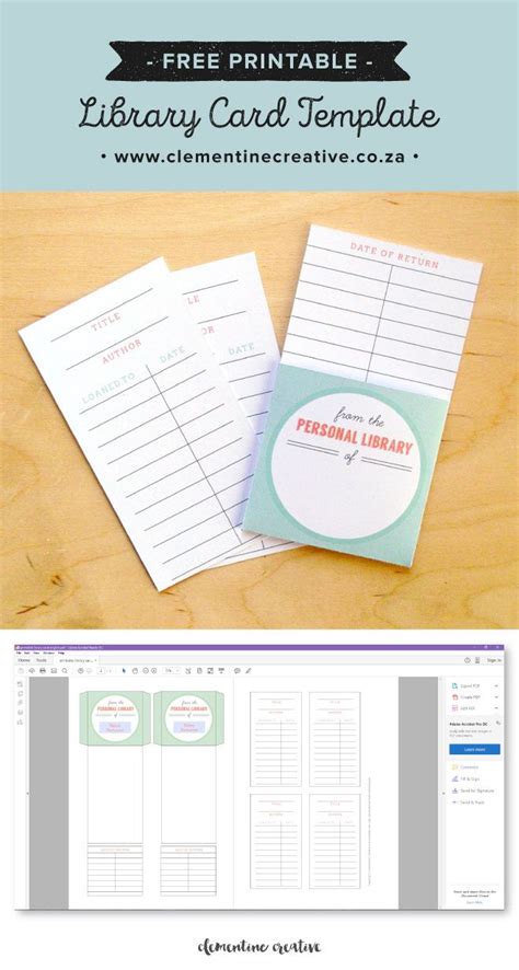 Library Checkout Card Printable