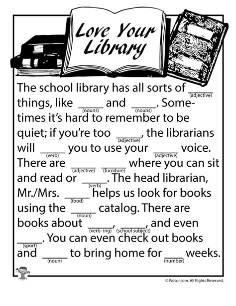 Library Mad Libs Printable