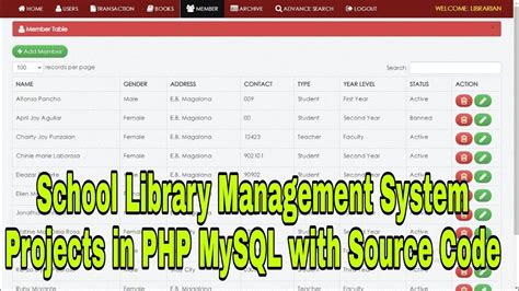 library management system using php mysql