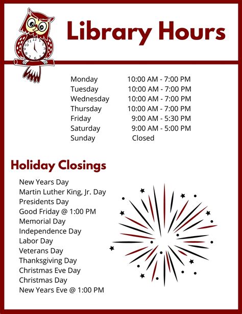 library opening hours near me