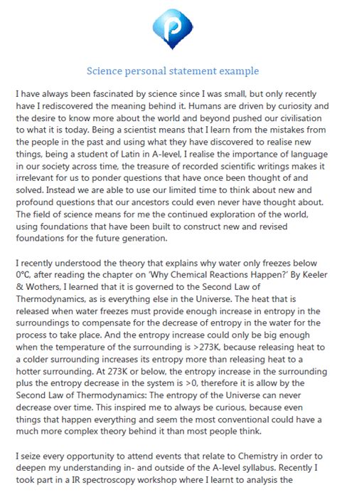 Library Science Personal Statement Example