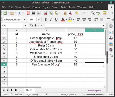 Libreoffice Calc Create Sortable Table