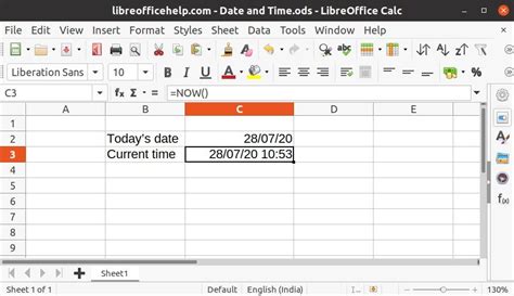 Libreoffice Calc Date Value