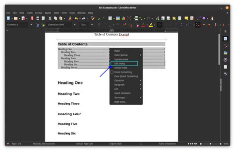 Libreoffice Table Of Contents Hyperlink
