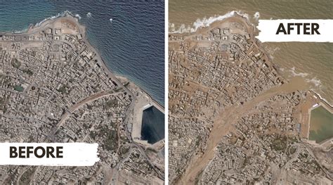 libya floods before and after