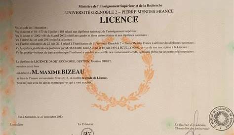 Licence | Denis DEFAUCHY