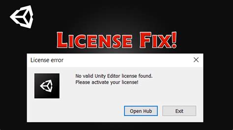 license error no valid unity editor