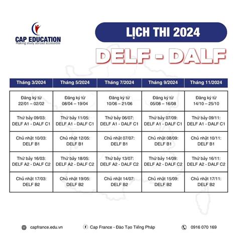 lich thi delf 2024