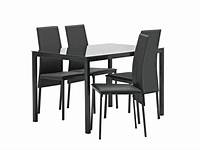 Argos Home Lido Glass Dining Table & 4 Chairs Black (5037968) Argos