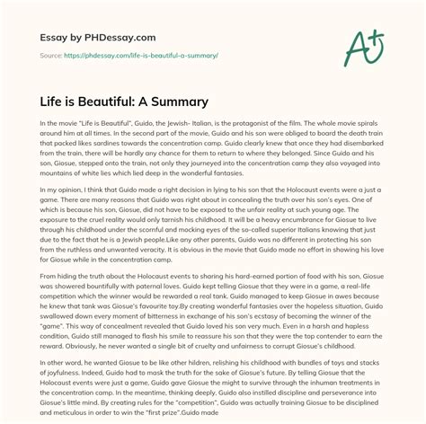life is beautiful summary and analysis