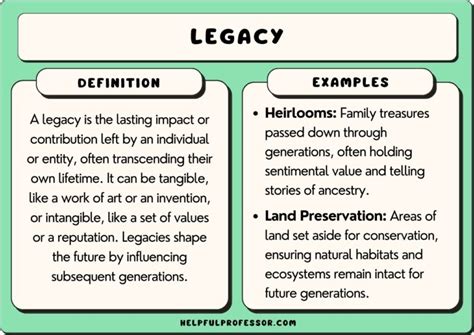 life legacy meaning in tamil with example
