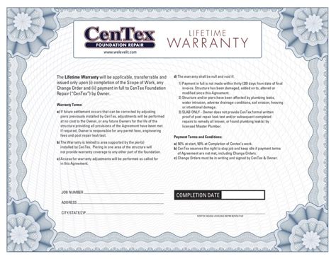 Warranty Certificate Templates Free & Premium Samples