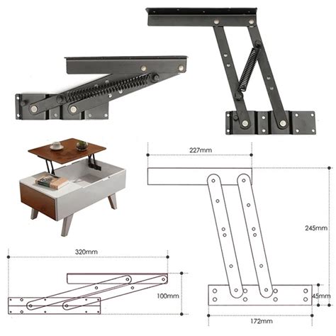 1 Pair Lift Up Top Coffee Table Hardware Fitting Large Furniture Hinges