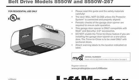 Liftmaster Model 8550 Manual