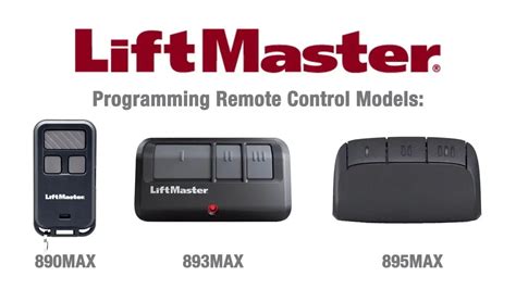 LiftMaster Remote Controls Models 890MAX, 893MAX & 895MAX