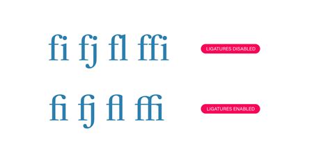 Ligatures Font Types