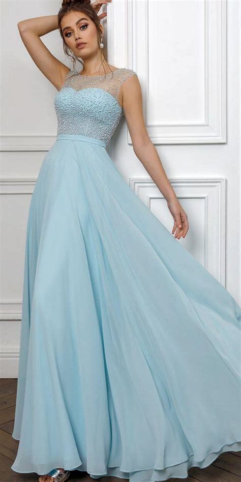 Light Blue Lace three quarters Sleeve Wedding maxi dress 1124