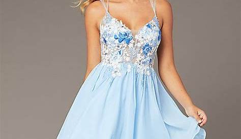 Light Blue Dresses For Hoco WD0634 Two Piece Short light Sky mal