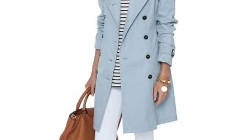 Light Blue Trench Coat Outfit Spring s HOWTOWEAR Fashion