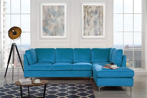 Popular Light Blue Velvet Sectional Sofa 2023