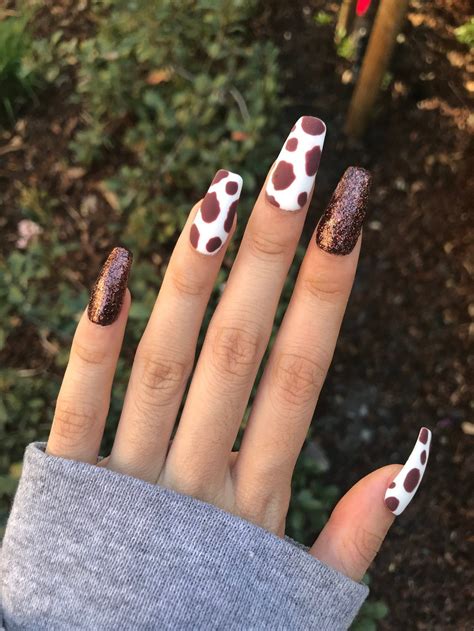 Cowgirl • Matte Brown Cow Print Press On Nails • PressOn Nails