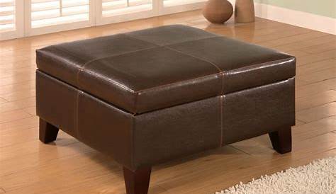 Light Brown Leather Ottoman Coffee Table