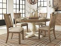 Grindleburg Light Brown Round Dining Room Table Top Furniture