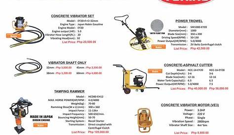 Light Construction Equipment List Conweld Engineering Sdn Bhd