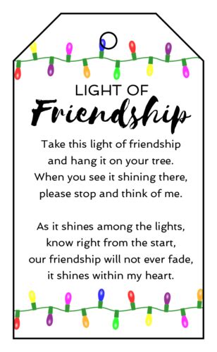 Light of Friendship Glitter Light Bulb Ornament Friend Gift Etsy 