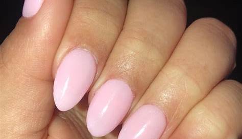 Light Pink Acrylic Nails Short Almond Shaped Long With A Very Color