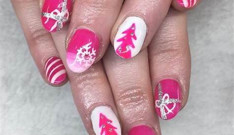 Light Pink Christmas Nails Simple Pretty